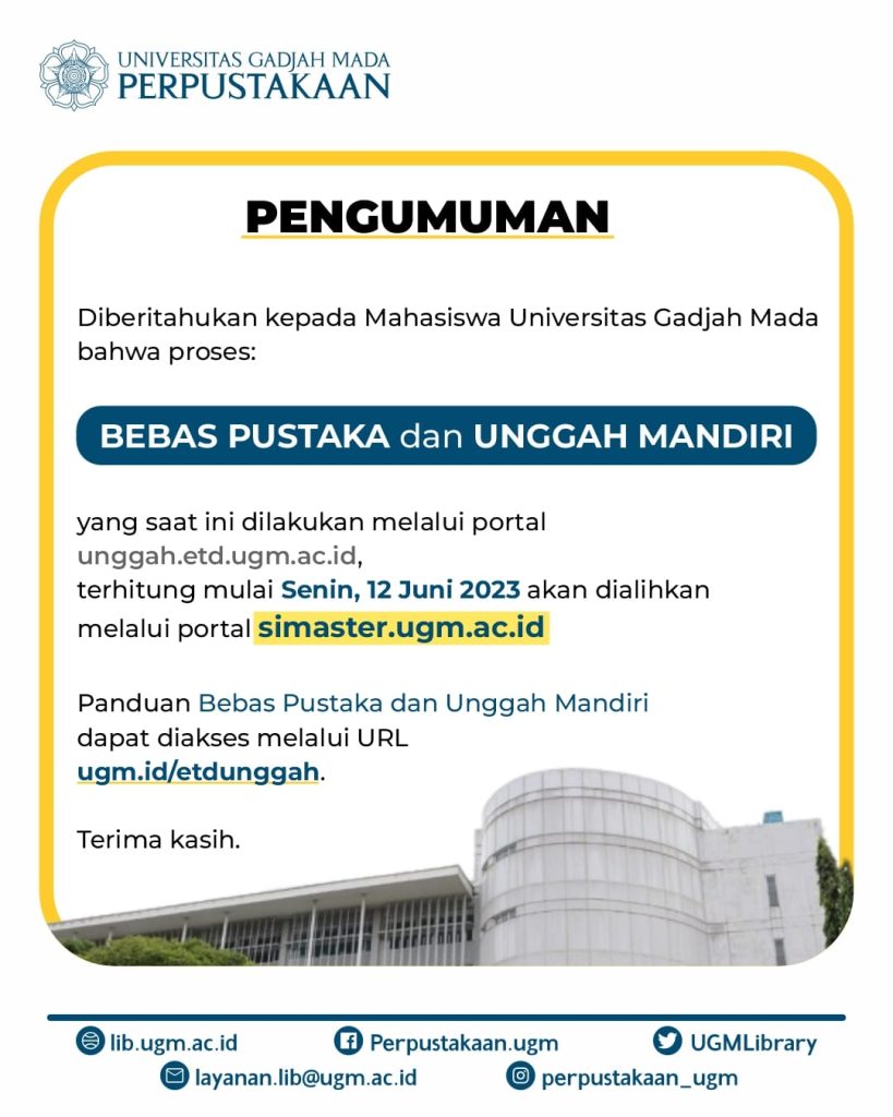 Bebas Pustaka Dan Unggah Mandiri Unit Perpustakaan